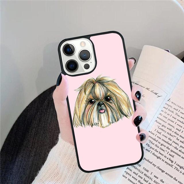 Мультяшная собака Ши-тцу Чехол-оболочка Для iPhone 17 Air 15 16 14 13 12 Pro Max 11 Pro Max Plus Чехол для телефона