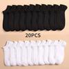 10 Pairs Women Socks Breathable Sports Socks Solid Color Boat Socks Comfortable Cotton Ankle Socks White Black