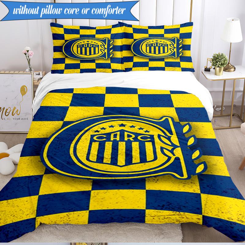 Rosario Central Crest 3pcs Bedding,Including 1pc Duvet Cover And 2pcs Pillowcases Perfect for Christmas,Ideal for Bedroom, Dormitory