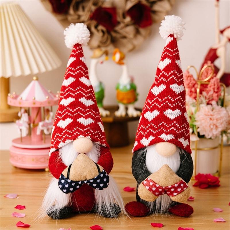 Valentine's Day Gnome Decorations Handmade Gnome Decorations for Table Ornament Valentines Birthday Present