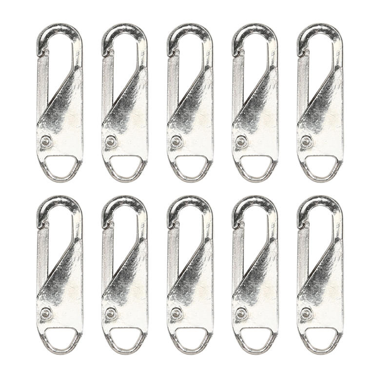 10Pcs Detachable Zipper Puller Metal Zipper Head Repair Kits Universal Replacement for Luggage Purse Bags Clothes Zipper Slider