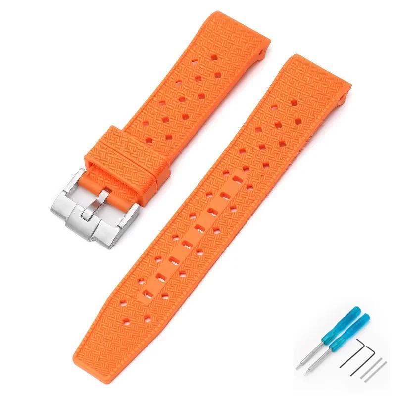 Резиновый силиконовый ремешок для Swatch X Blancpain для Fifty Fathoms Мужской Женский Изогнутый конец Водонепроницаемый Спортивный Пять Океанов Ремешок для часов 22 мм