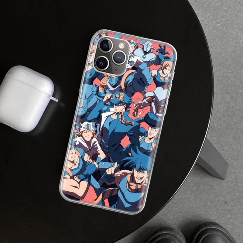 Чехол для телефонаJOJO Аниме Мультфильм Для iPhone 11 12 13 Mini 14 15 Plus 16 Pro Max 17 Air 7 8 + SE Арт Индивидуальный Fundas 11 12 1