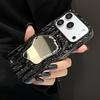 Гальванизированное Серебряное Зеркало 3D Каменный Рисунок Чехол Для Телефона Для iPhone 17 Air 16 15 14 13 12 11 Pro Max Мягкая Ударопрочная Задняя Крышка