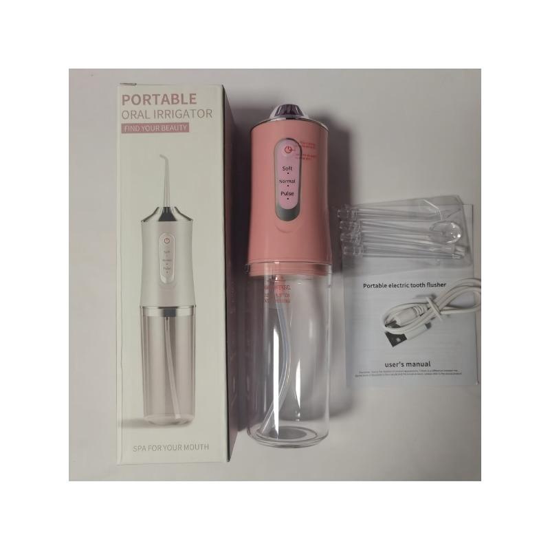 1 упаковка Беспроводной электрический ирригатор с 4 насадками - Насадка с вращением на 360°, USB-зарядка для ежедневного ухода за зубами и чистки десен