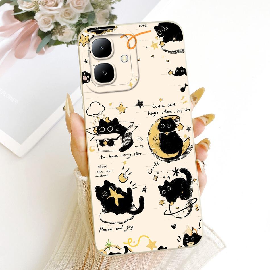 For Infinix Smart 20 2026 Cute Cat Flower Cartoon Phone Case For Infinix Smart20 X6840 X6840B Soft Silicone Covers Bumpers