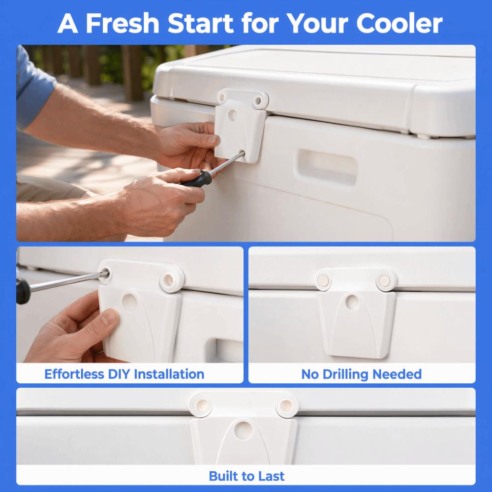 2 Set Plastic Ice Chest Latch Repair Cooler Lid Latch Parts for Igloo 50-165 Qt Coolers For Coolers