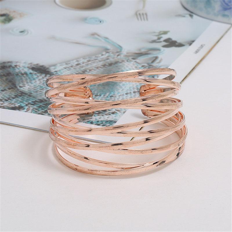 Punk Fashion Metal Cuff Bangles for Women Retro Personality Exaggerated Hollow Out Geometric Bangles Party Jewelry Wholesale