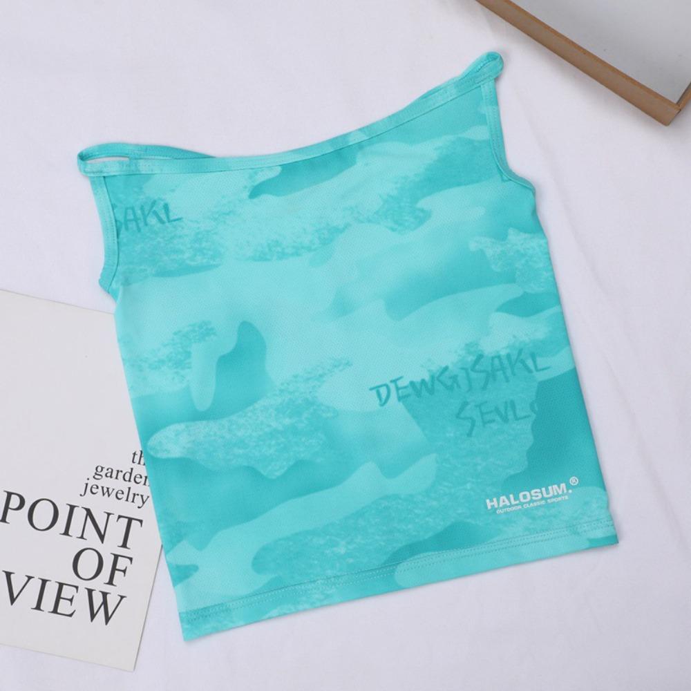 Shading Sunscreen Face Mask Ear Hanging Ice Silk Face Mask Sunshade Veil Face Cover  Hiking