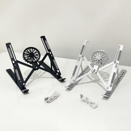 Подставка для компьютера Держатель для ноутбука с охлаждающим вентилятором Высокая устойчивость Регулируемая по высоте Универсальная Портативная Подставка для ноутбука