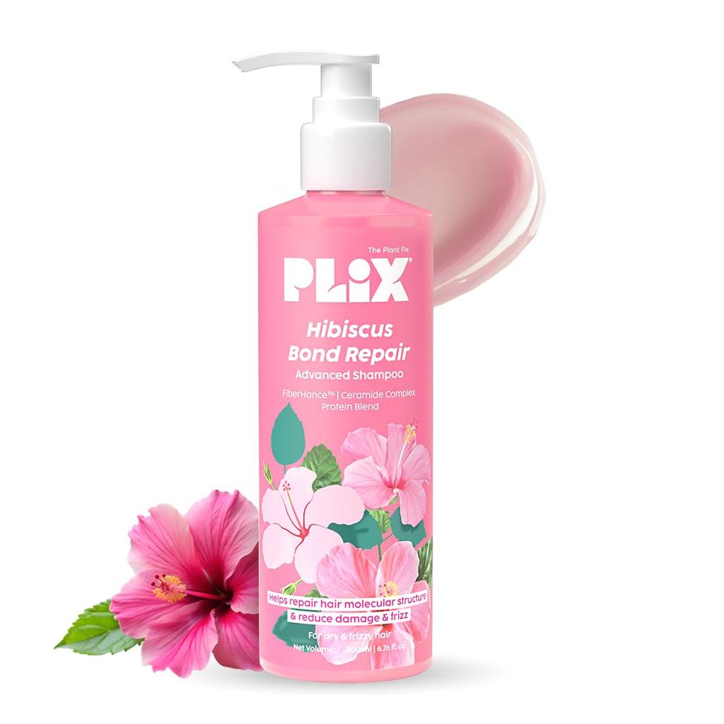 Plix Hibiscus Bond Repair Advanced Shampoo ,200ml Each (Pack of 2)