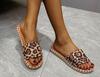 Women Sandals 2024 Summer New Women's Shoes Outer Wear Hemp Rope Leopard Print Flat Slippers Women Plus Size 43 Zapatillas Muje