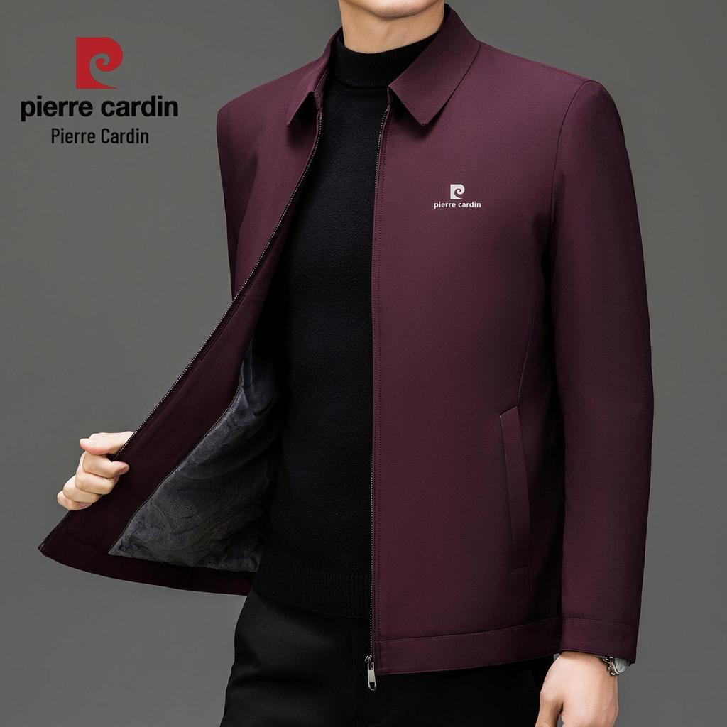 Мужская бархатная пиджак-куртка Pierre Cardin Executive Plus с лацканами - Верхняя одежда для мужчин среднего возраста, папы, осень/зима 2025, с воротником-стойкой