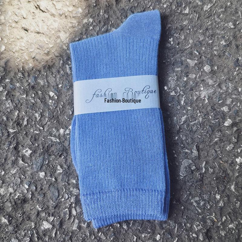 Женские носки для танцев 2025 Dopamine: Красочные, мятые хлопковые носки до середины икры для всех сезонов