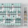 Cute Cartoon Alpaca Shower Curtain Bohemian Ethnic Style Child Bathroom Decoration Bath Curtains Children Christmas Gift Decor