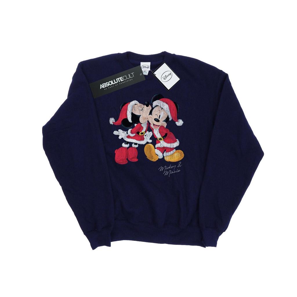 Disney Womens/Ladies Mickey And Minnie Christmas Kiss Sweatshirt