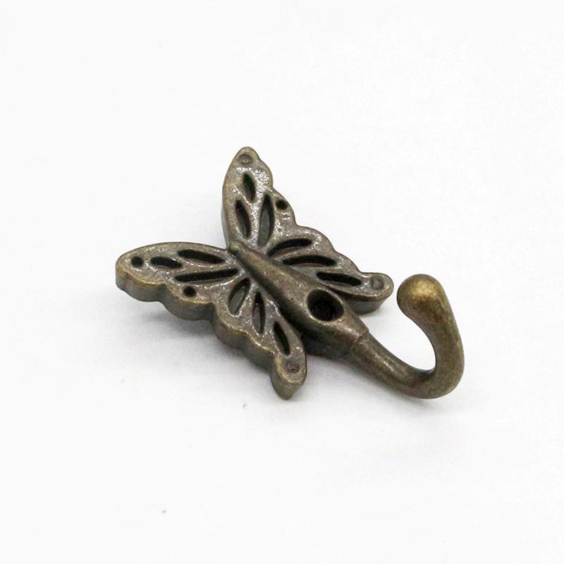 1/5Pc Bronze Wall Hanging Bronze Color Butterfly Hook Retro Style Alloy European Style Single Hook Towel Rack Coat Hanger