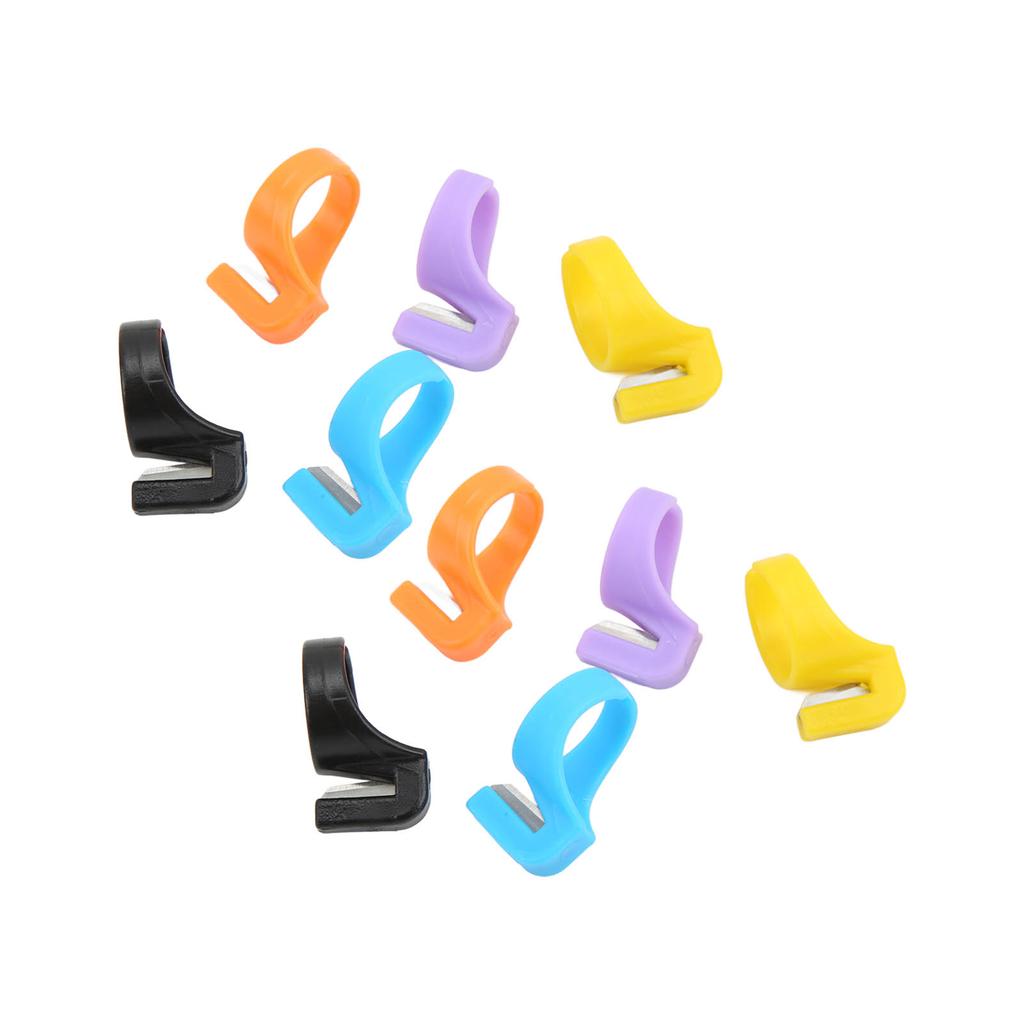 10pcs Ring Cutter Split Knife Design Automatical Unfold Plastic Material Safe Incisive Different Colors Knife Rings