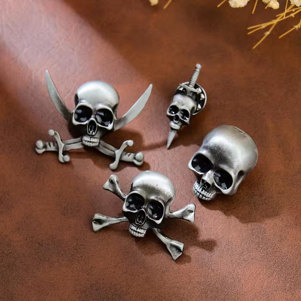 Metal Rpg Dnd Pin - Pirate Skull