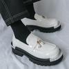 Large Size Men's Shoes Fashion Leather Shoes White Casual Shoes Student Board Shoes Foreign Trade Platform Loafers Men's 2025
