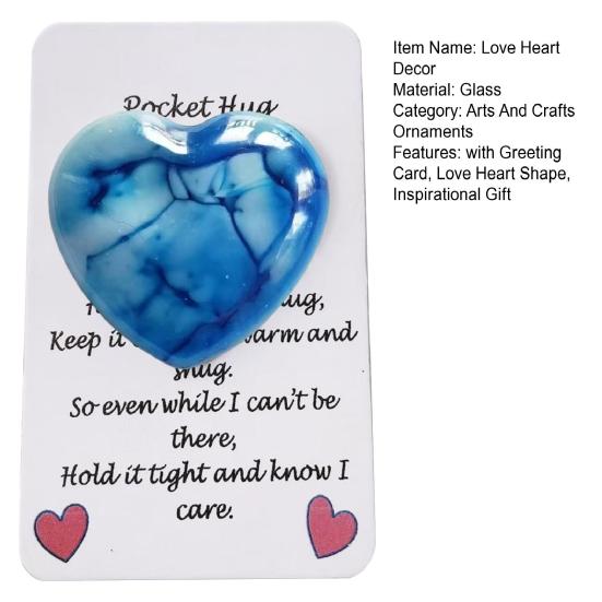 Карманное украшение в виде сердца «Объятие любви» с поздравительной открыткой, красочное мини-стеклянное украшение в виде сердца, подарок для друзей, семьи, дня рождения, годовщины