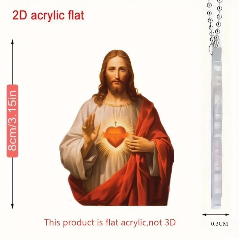 New Acrylic Flat 2D Religion Allah Jesus Car Decoration Pendant Prayer Hanging Christmas Decoration