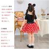 MUXIU Minnie Girl Halloween Costume Kids Cute Popular Polka Dot Dress Cosplay Short Sleeve Party Event Performance Outfit Red Headband 2-Piece Set