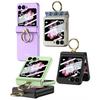 Suitable for Samsung Z Flip6 Protective Case Creative Ring Buckle Magnetic Suction Hinge Center Shaft Full Enclosure Flip6 Anti Fall