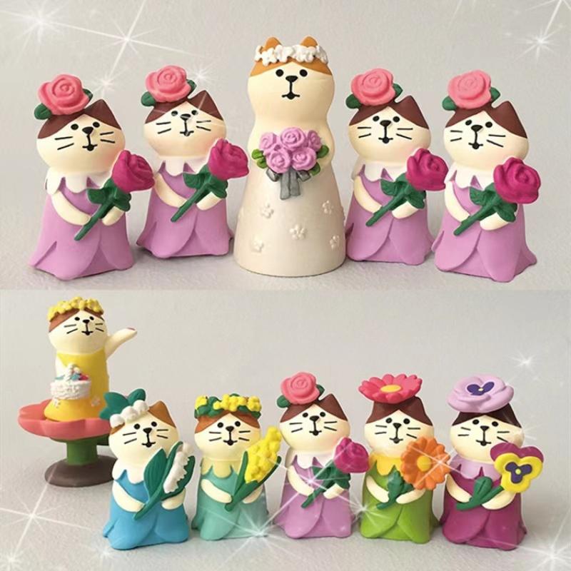Японская Зака Статуэтка Кошки Миниатюрная Фигурка Кошки Модель Кошки для Влюбленных на Свадьбу Смоляное Украшение Автомобиль Домашний Декор Фотоаксессуары