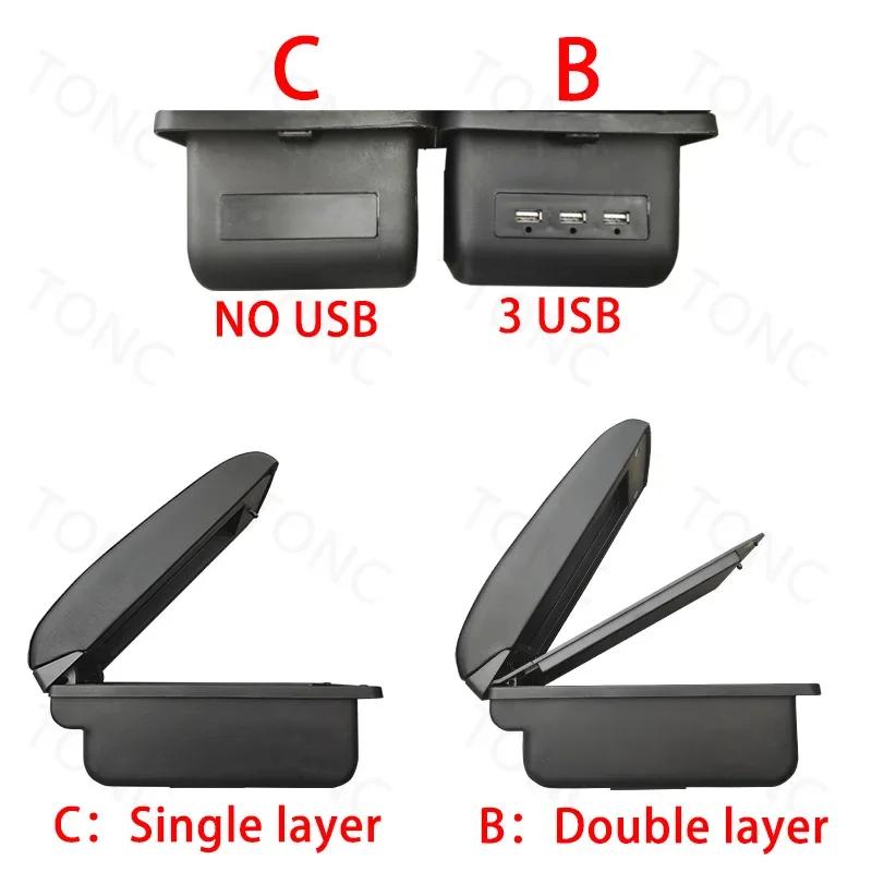 For Opel Corsa E Armrest Box For Corsa E Interior Storage Box Pu Leather Armrest with USB Car Accessories 2014 2015 2016-2019