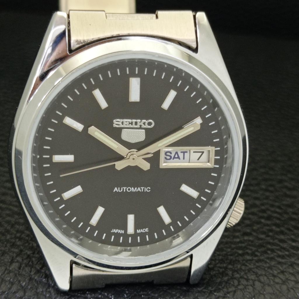 JAPAN VINTAGE REFURBISHED SEIKO 5 AUTOMATIC MENS BLACK DIAL WATCH A440548-9 Sk-a440548-1