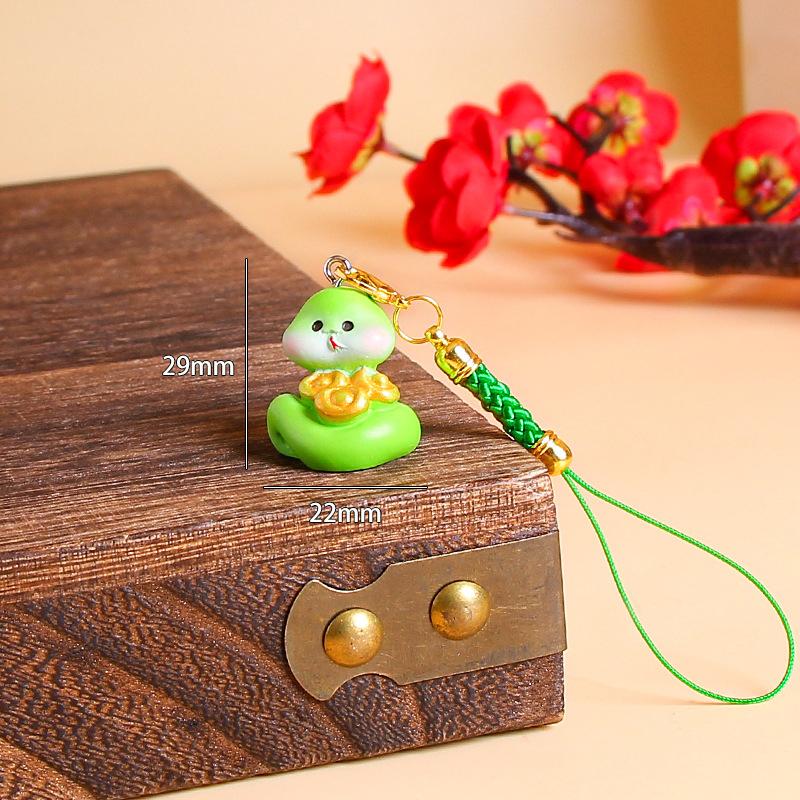 Брелок-талисман года Змеи 2025, брелок для телефона, мультяшный брелок со знаком зодиака Змея, милая подвеска для сумки, подвесное украшение, подарки на год