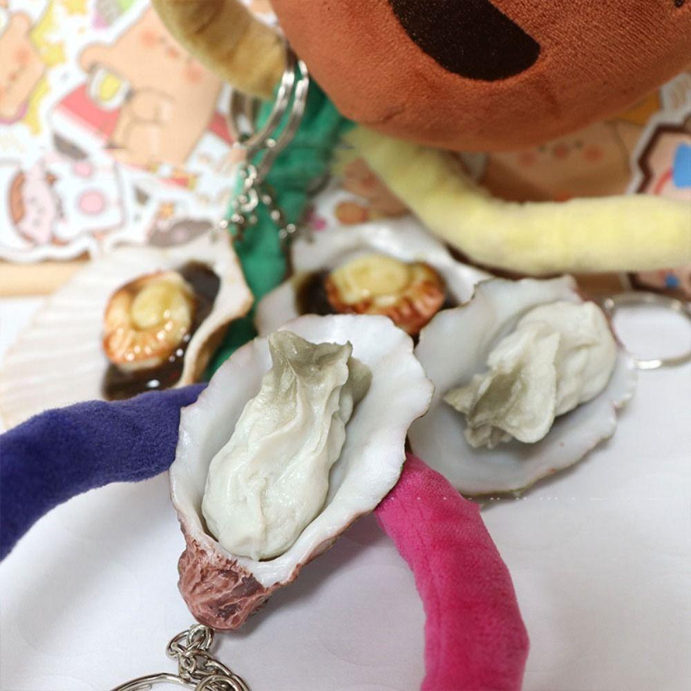 Interest Oyster Scallop Model Key Ring Creative Seafood Pendant Key Chain Car Bag Ornaments