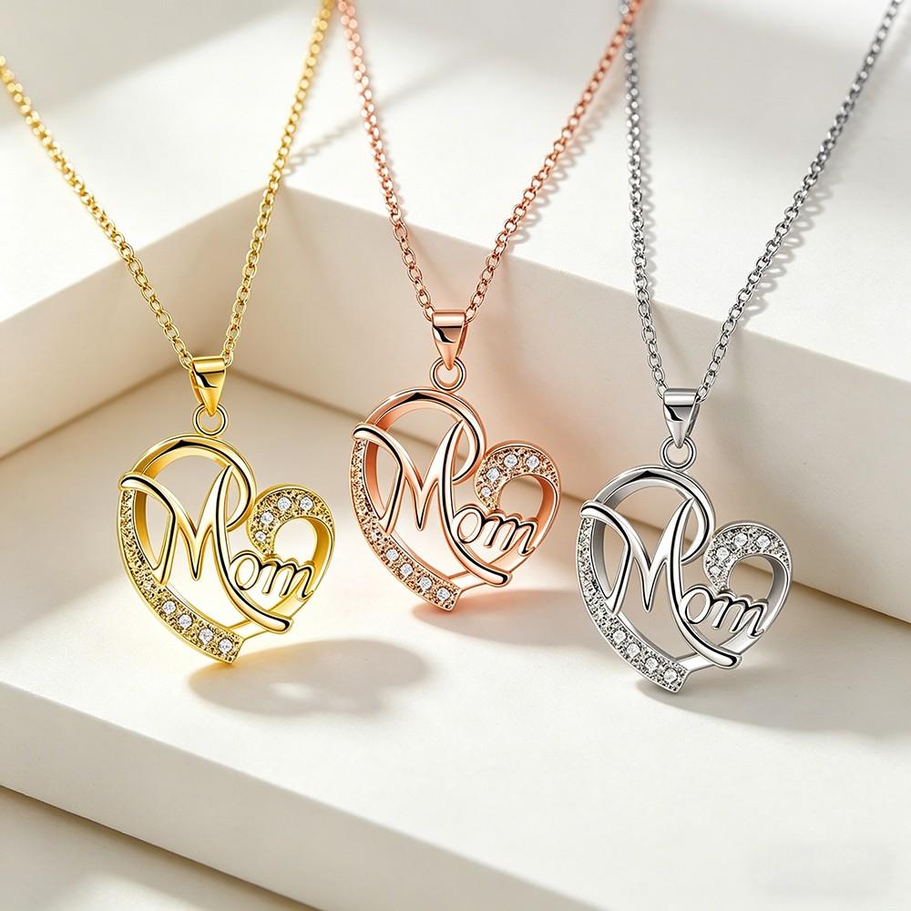 Mom Pendant Necklaces For Women Mother Day Wife Girlfriend Christmas Birthday 2026 Romantic Wedding Stainless Steel Jewelry