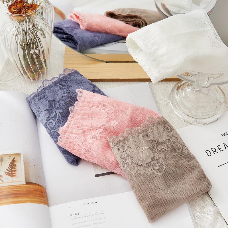 3XL Plus Size Lace Panties High Waist Women Pants Sexy Hollow Flowers Lingerie Female Mesh Breathable Briefs Intimates 4XL