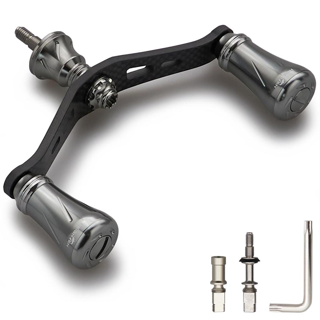 HEIGHTEN 90мм Рукоятка катушки Shimano Daiwa Универсальная Карбоновая ткань Карбоновая кривошипная рукоятка для спиннинговых катушек Шахматная серия Ручка 1.5K (19мм - Вороненая сталь) (0585)