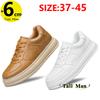 Men's Leather Cowhide Shoes Height Increase Insoles 6cm Lift Sneakers Casual Plus Size 37-45
