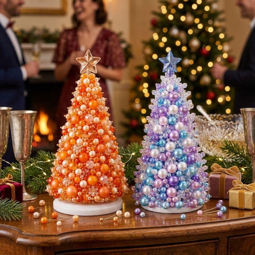 Colorful Christmas Tree Craft Kit Educational Mini Bead Weaving Set Home Decoration