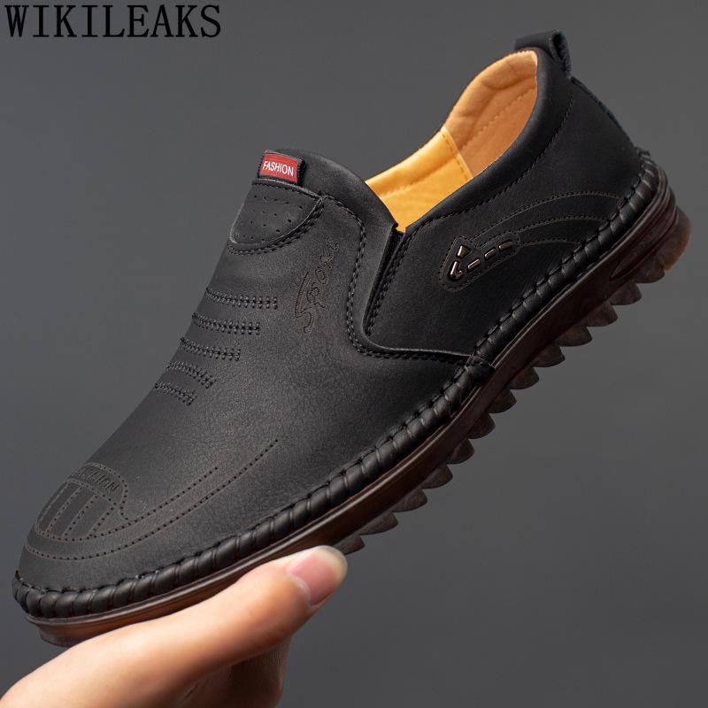 Leather Casual Shoes Man Designer Slip On Shoes for Men Fashion Brown Loafers Shoes Men Zapatos De Hombre Chaussure Homme