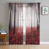 Lake Scenery Window Treatment Tulle Modern Sheer Curtains for Kitchen Living Room the Bedroom Curtains Decoration