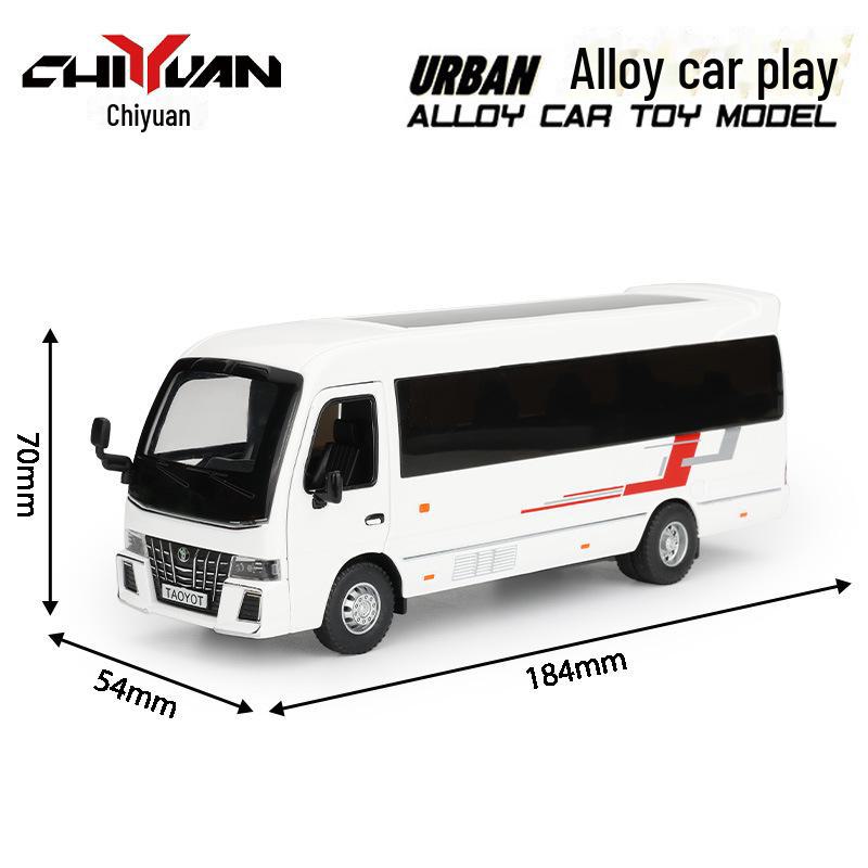 Игрушечная модель автобуса из сплава в масштабе 1/32 со звуком и светом - инерционный механизм, украшение для торта 