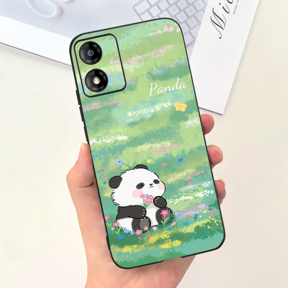 Black TPU Case For Motorola MOTO E13 Soft Silicone Camera Protection Cover Lovely Panda Rabbit Duck Cartoon Etui Motorola E13