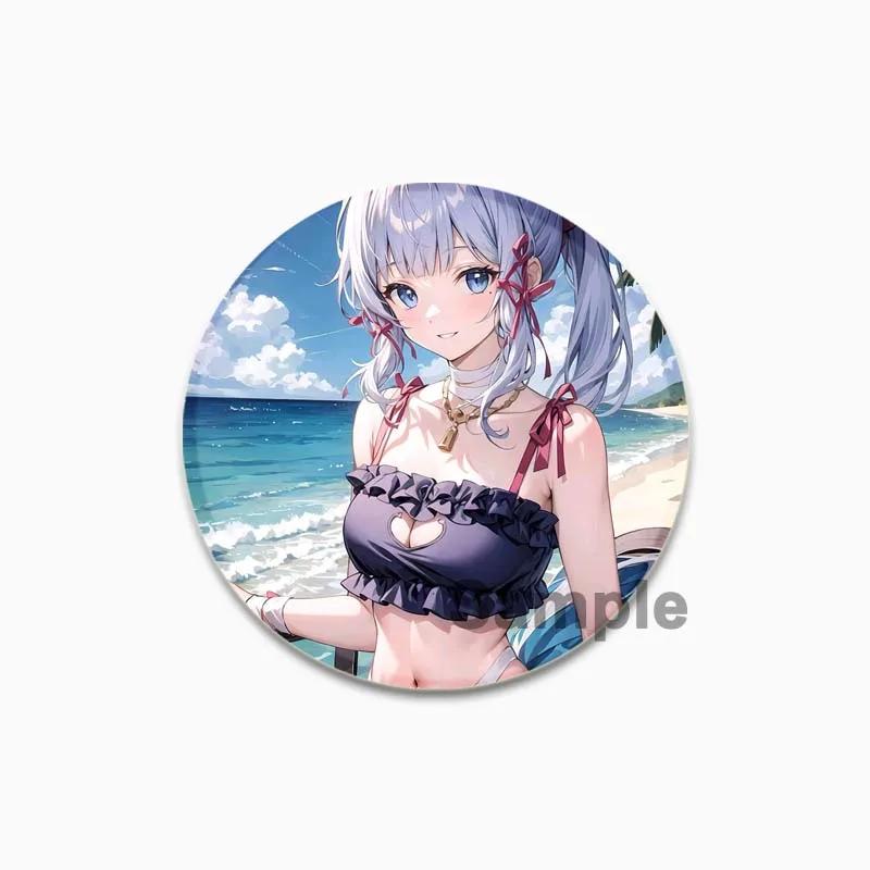 32/44/58 мм значок Камисато Аяка из мультфильма милые жестяные броши ручной работы креативные эмалевые булавки для одежды рюкзак подарочные ювелирные изделия аксессуары