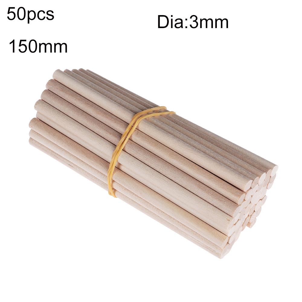 10/50Pcs Pine Round Wooden Rods Counting Sticks Educational Toys Durable Dowel For Building Model Woodworking DIY Crafts Tools