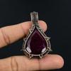 Ruby Pendant Gemstone Jewelry, 999 Copper Wire Wrapped Handmade Pendant, Latest Design Jewelry