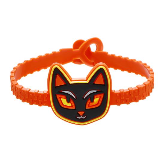 Non-toxic Halloween Party Favors 2PCS Cartoon Bracelets, Ghost/Pumpkin/Black Cat/Skull/Witch/Little Devil Shape, Adjustable Wristbands for Children