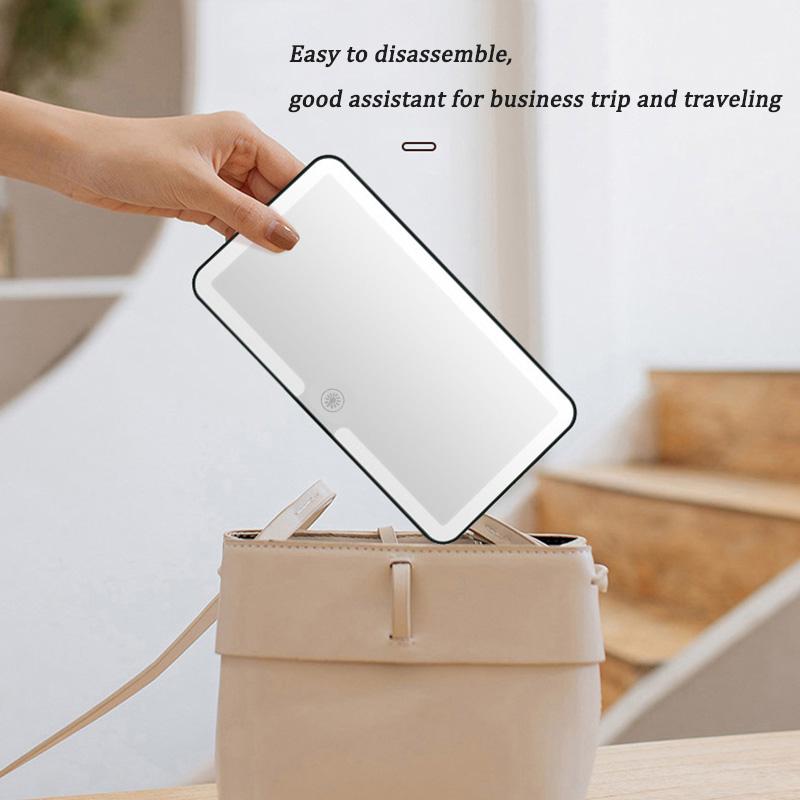Car-mounted makeup mirror detachable LED-lit mirror high-definition mirror passenger-side sunshade combing mirror Interior Mirrors6