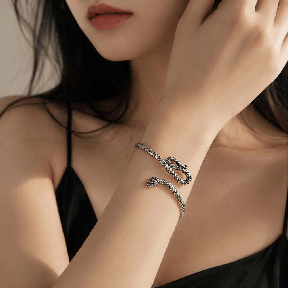 Retro Snake Shape Bracelets Simple Bracelets Personality Opening Bangles Jewelry Gifts