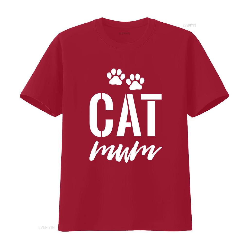 Cat Mum Womens Ladies T Shirt vintage Washed Breathable Top For Everyday Wear Stylish homme Soft designer clothes Comfortable