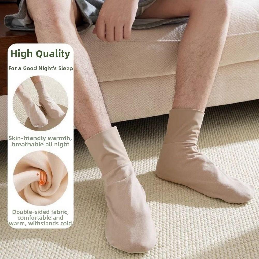 Mugwort Bottom Air Conditioning Sleep Socks Loose Middle Tube Socks Men Floor Socks Winter Season